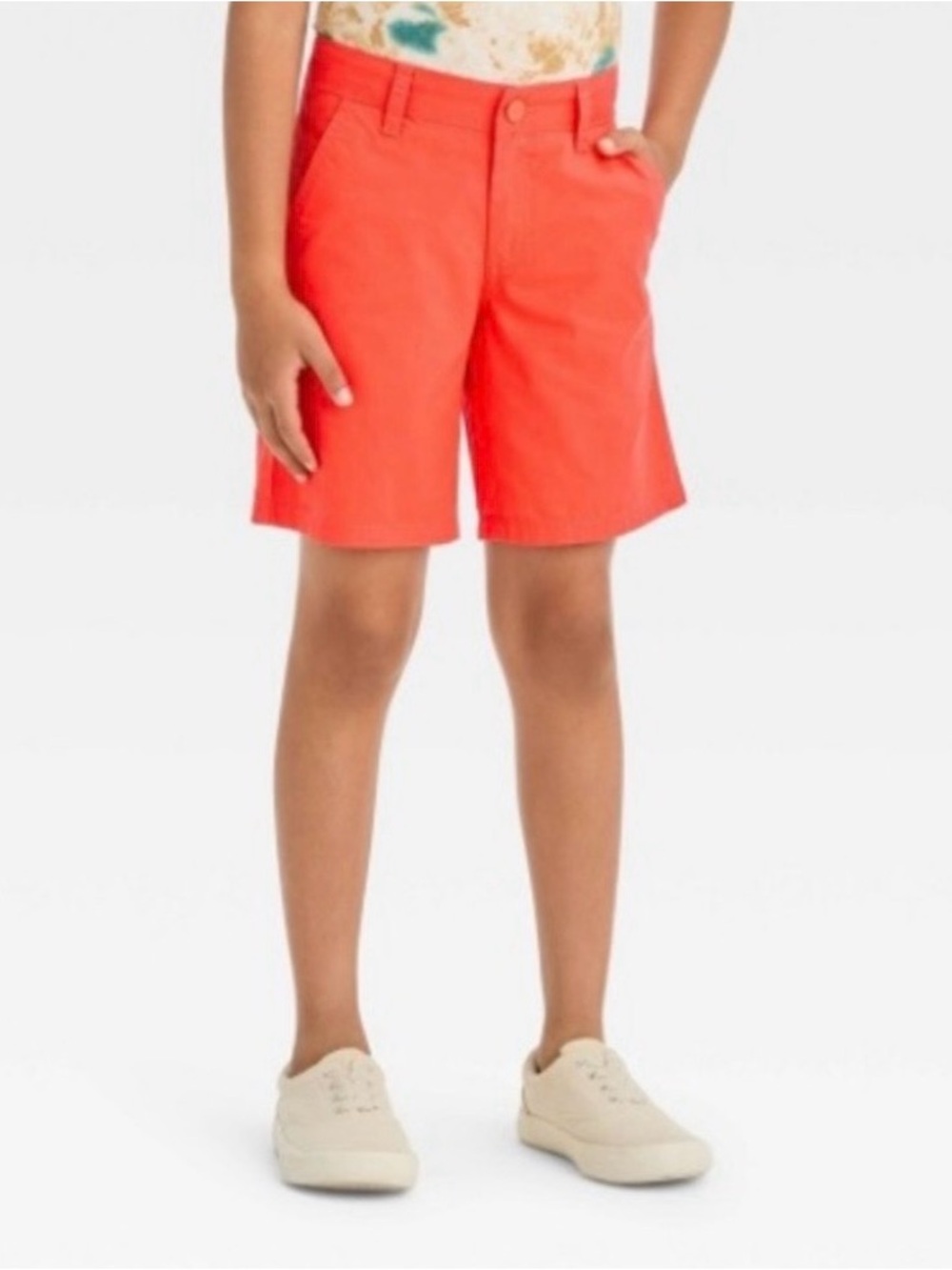 Boys' Flat Front 'at the Knee' Chino Shorts - Cat & Jack™ Dark Orange
Size 5